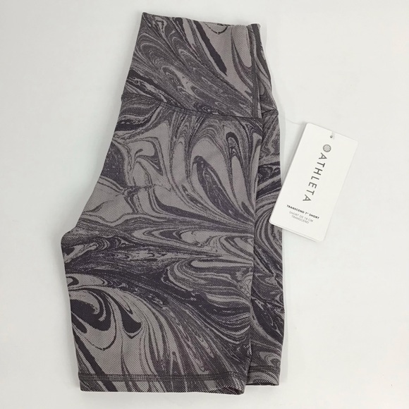 ATHLETA Transcend Biker Bike Shorts Active Yoga Workout Stretchy Gray Soft S - Picture 14 of 14